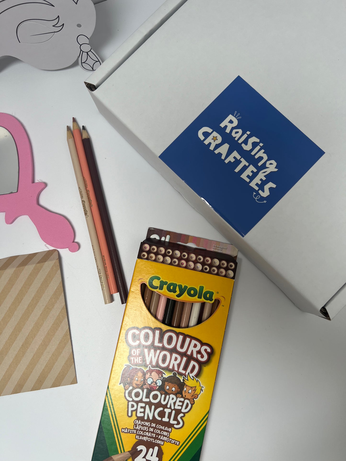 Inclusive craft kit with skin tone pencils